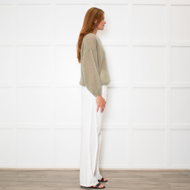Marella Sage Green Mohair Roundneck Jumper