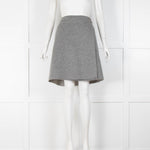 Loro Piana Grey Cashmere Skirt with Leather Closure