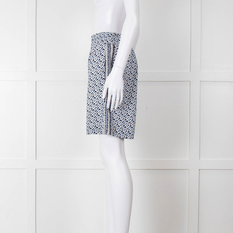 Burberry B Logo Cobalt Silk Shorts