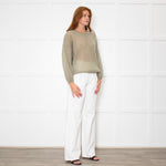 Marella Sage Green Mohair Roundneck Jumper