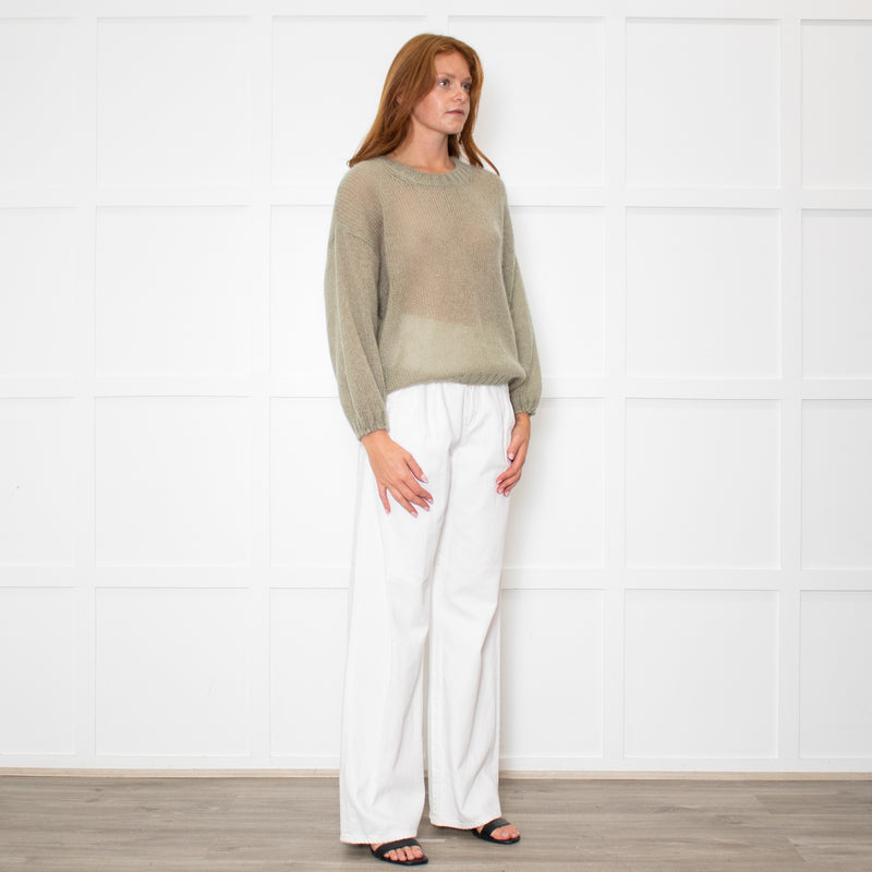 Marella Sage Green Mohair Roundneck Jumper