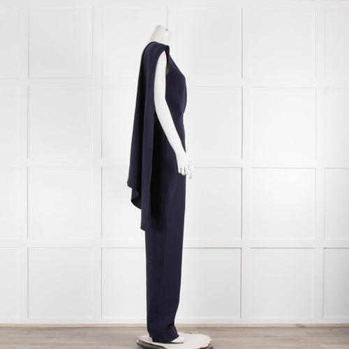 Lanvin Navy Blue Strapless Jumpsuit