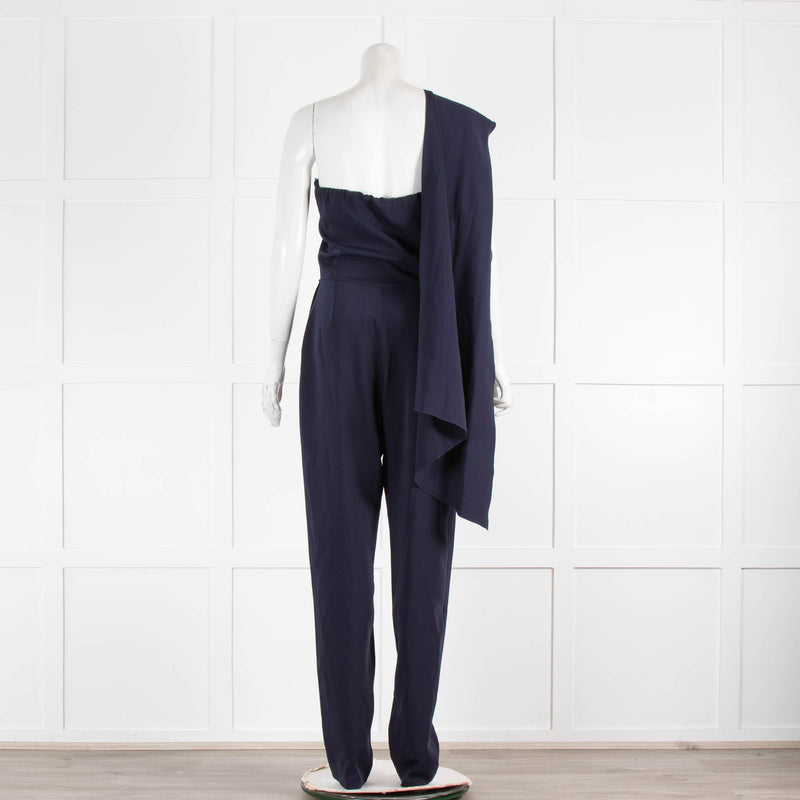 Lanvin Navy Blue Strapless Jumpsuit