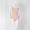 Burberry Peach B Logo Strappy Swimsuit