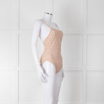 Burberry Peach B Logo Strappy Swimsuit