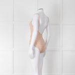 Burberry Peach B Logo Strappy Swimsuit