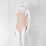 Burberry Peach B Logo Strappy Swimsuit