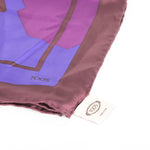 Tod's Electric Blue and Burgundy Silk Scarf