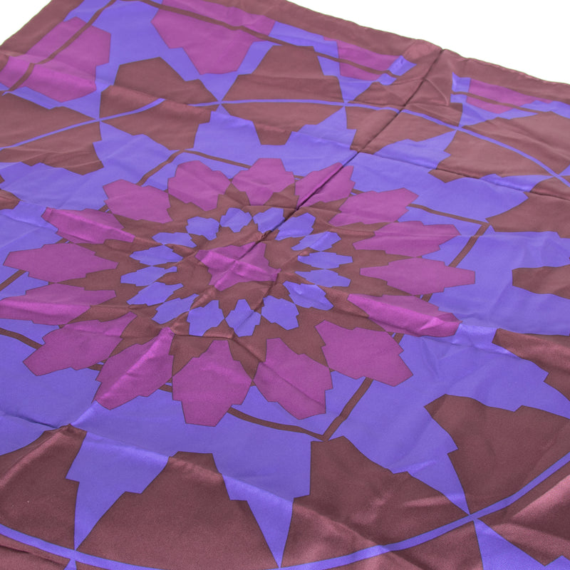 Tod's Electric Blue and Burgundy Silk Scarf
