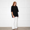 The Frankie Shop Callice Padded Black Crepe Short Sleeve Top