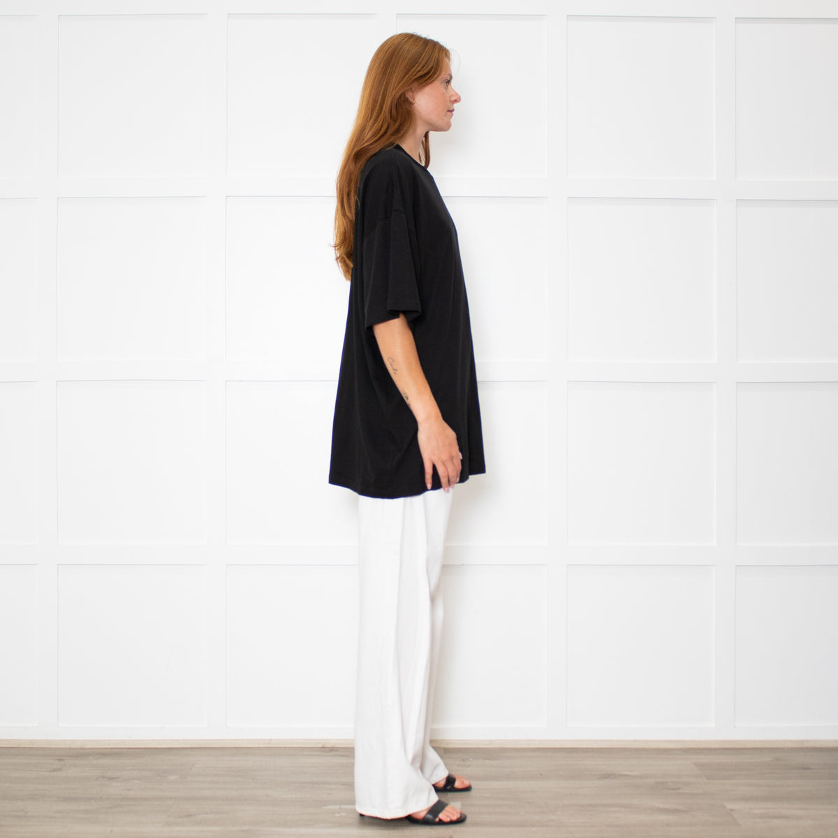 Raey Black Oversized Cotton T-Shirt