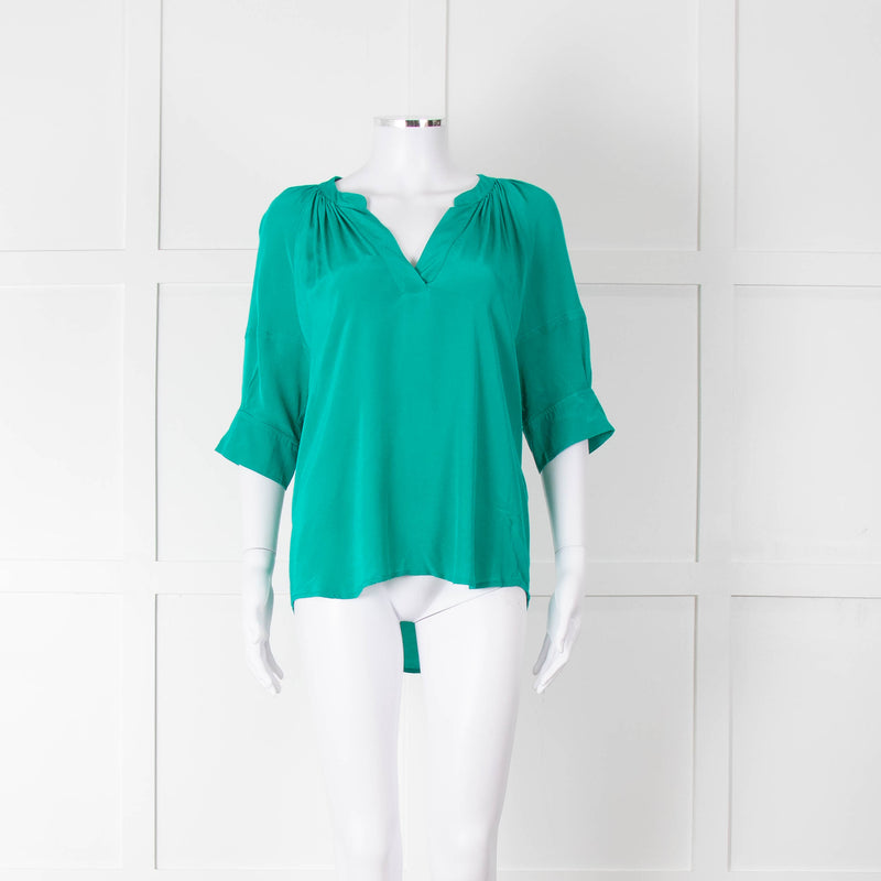 Claudie Pierlot Emerald Green Puff Sleeve Top