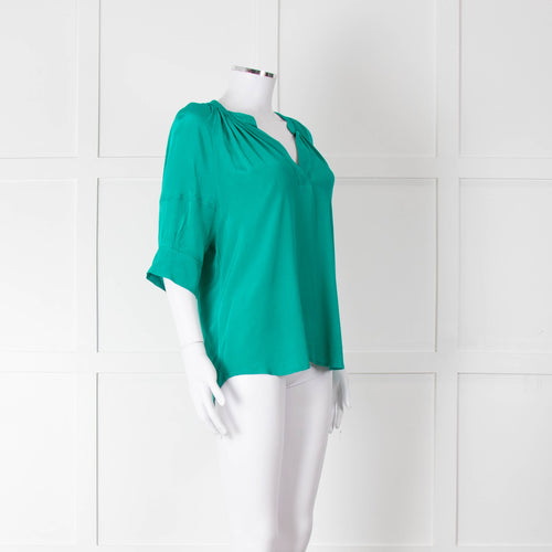 Claudie Pierlot Emerald Green Puff Sleeve Top