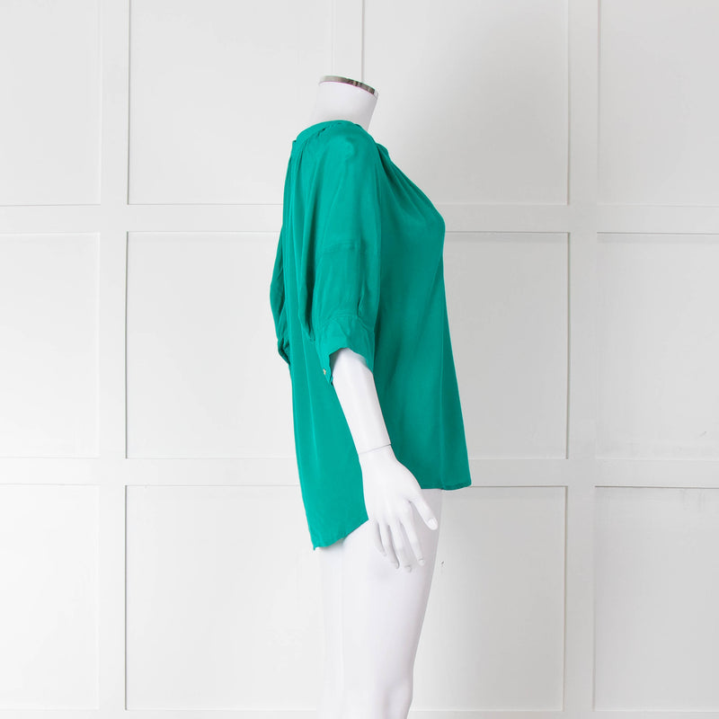 Claudie Pierlot Emerald Green Puff Sleeve Top