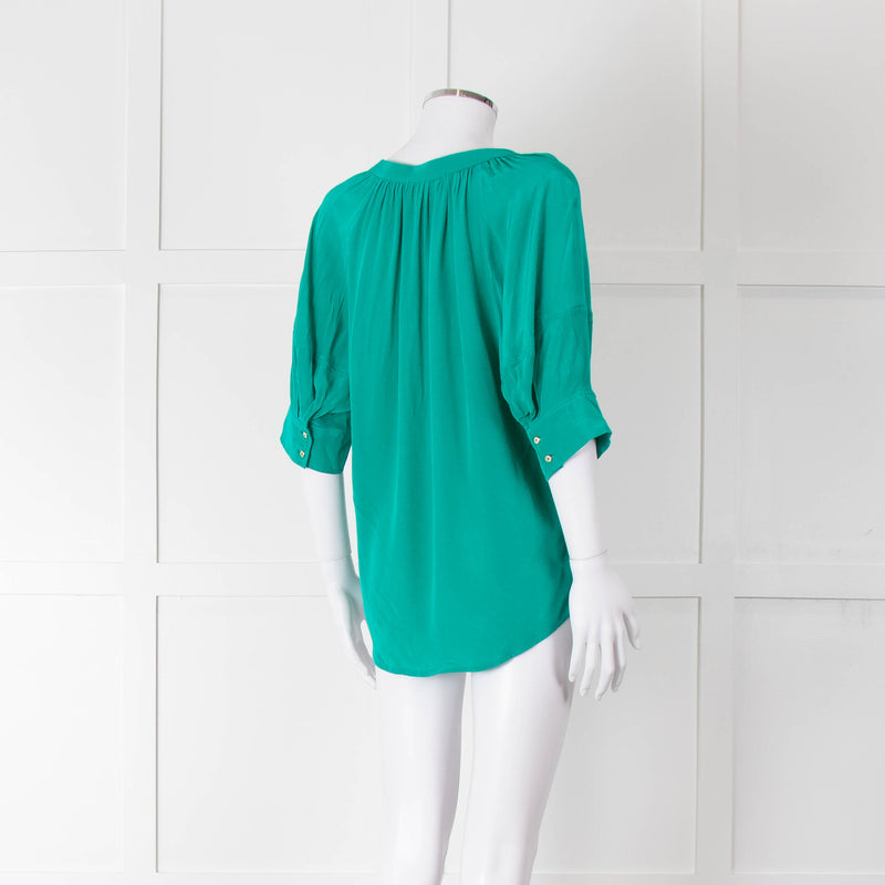 Claudie Pierlot Emerald Green Puff Sleeve Top