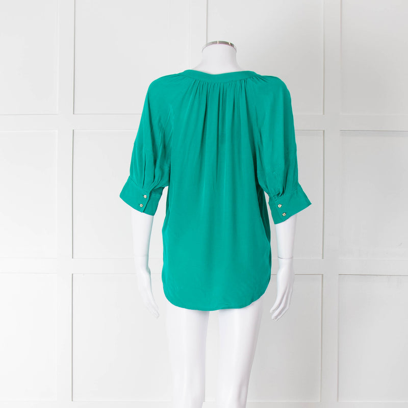 Claudie Pierlot Emerald Green Puff Sleeve Top