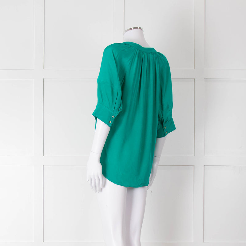 Claudie Pierlot Emerald Green Puff Sleeve Top