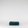 Chanel Navy Turquoise Two Tone Quilted Lambskin Medium Single Flap Bag