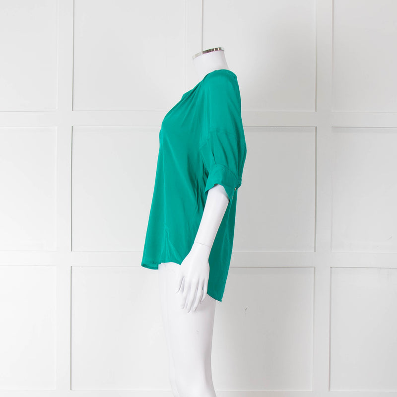 Claudie Pierlot Emerald Green Puff Sleeve Top