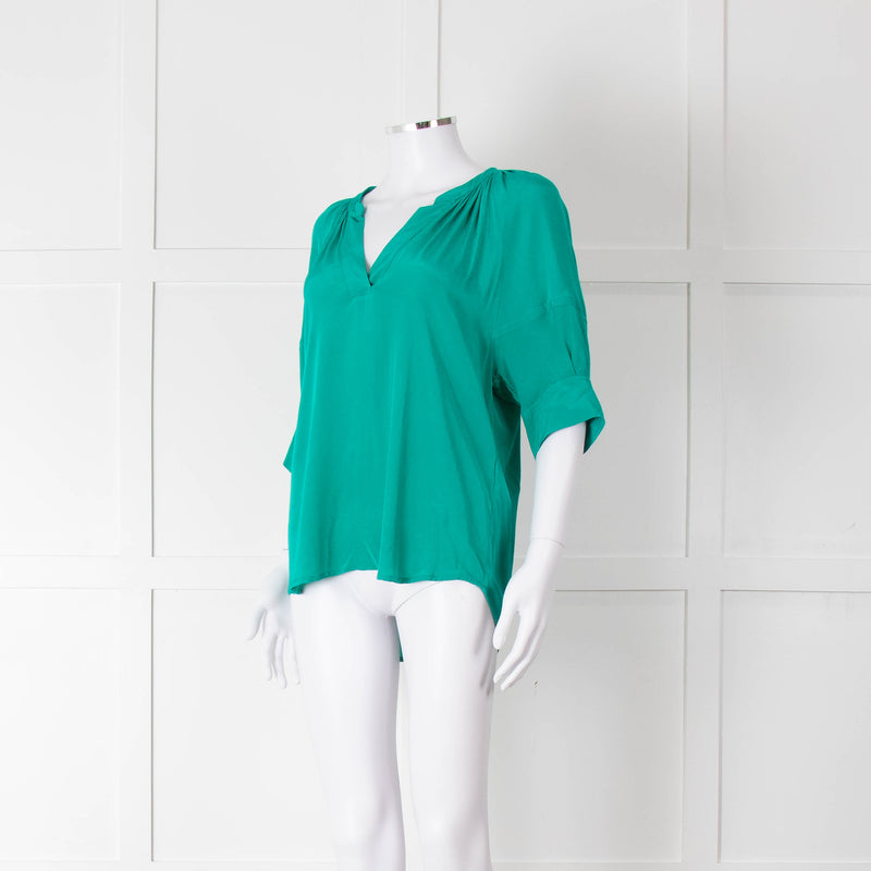 Claudie Pierlot Emerald Green Puff Sleeve Top