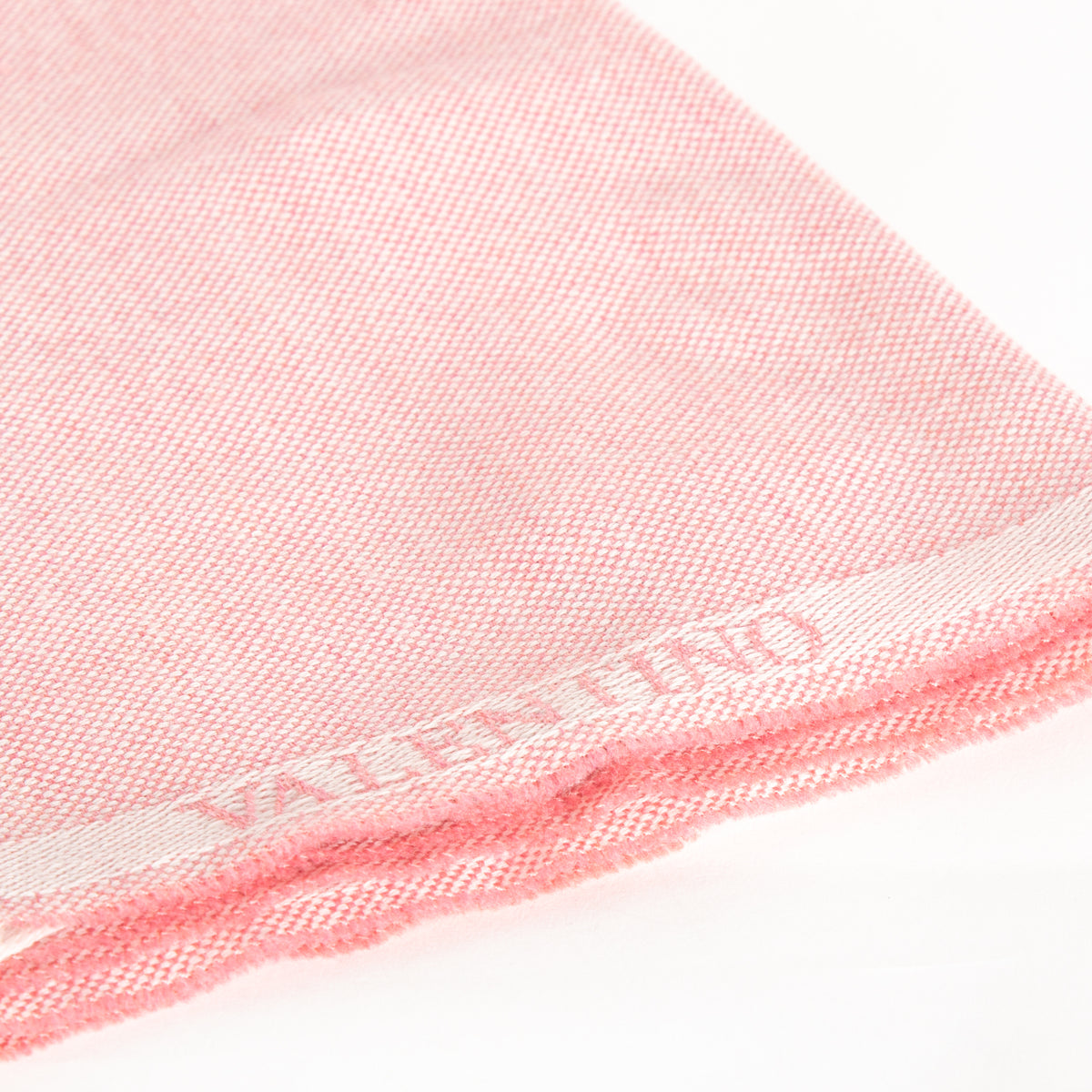 Valentino Pink Logo Woven Wool Scarf