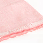 Valentino Pink Logo Woven Wool Scarf