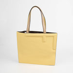Fendi Yellow Beige  Leather Flip Medium Bag