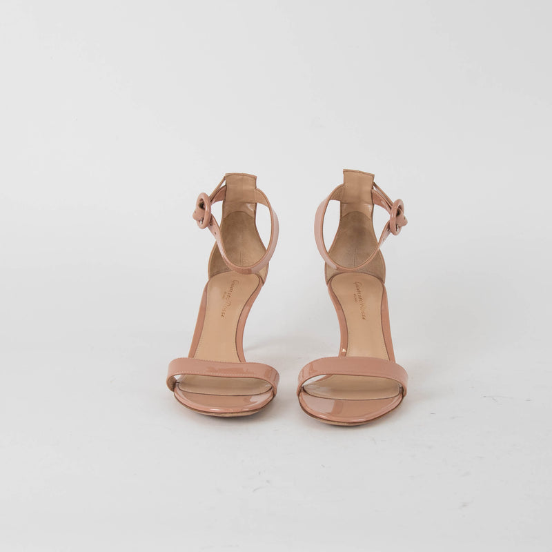 Gianvito Rossi Nude Patent Heeled Sandal
