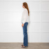 Ba&sh Cream Embroidered Button Up Blouse
