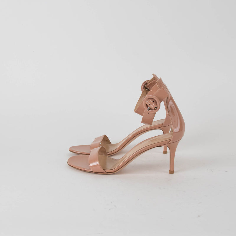Gianvito Rossi Nude Patent Heeled Sandal