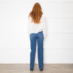 Ba&sh Cream Embroidered Button Up Blouse