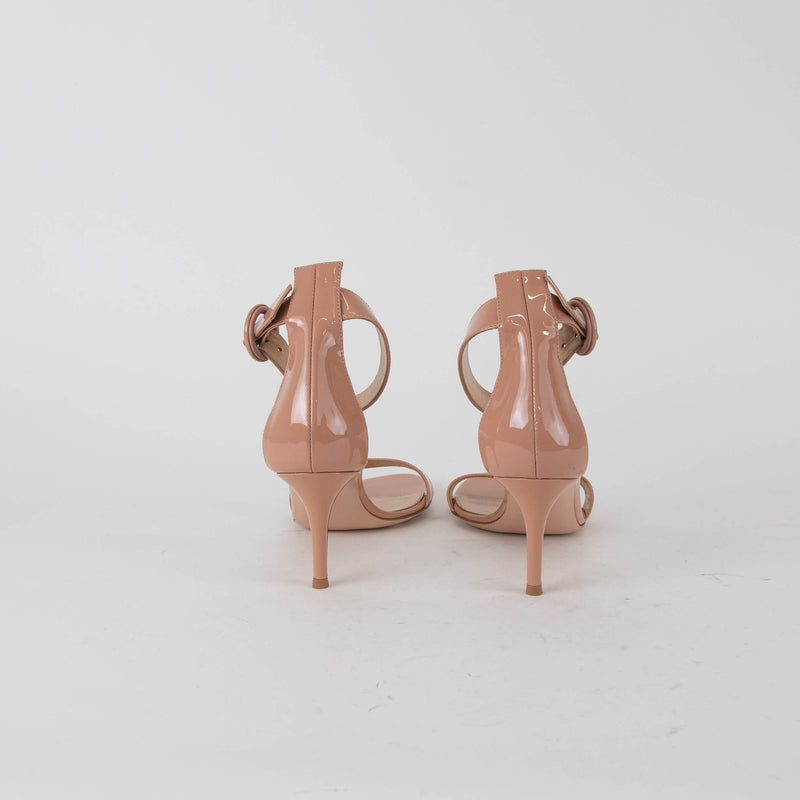 Gianvito Rossi Nude Patent Heeled Sandal