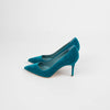 Manolo Blahnik Dark Aquamarine Velvet Pointy Heeled Shoes