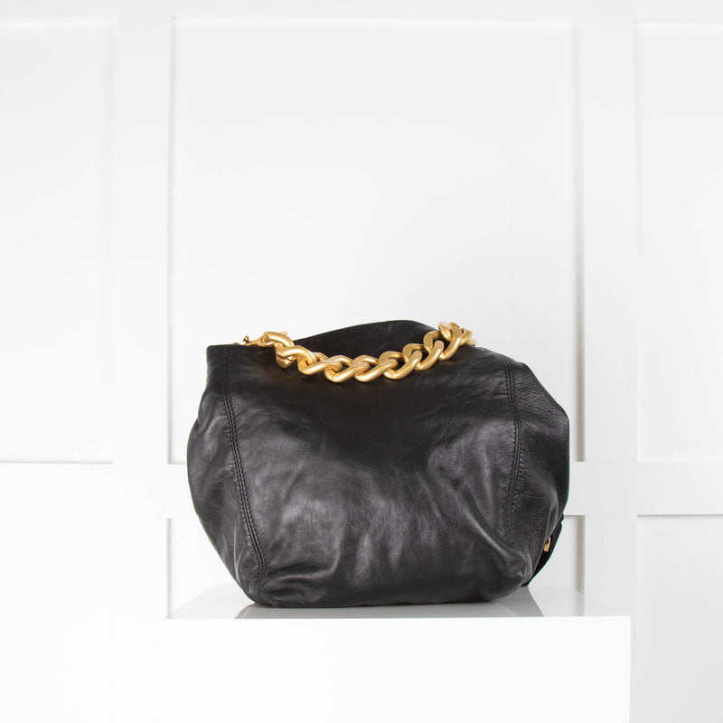 Hopeful London Black Crossbody Bag with Gold Chain