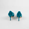 Manolo Blahnik Dark Aquamarine Velvet Pointy Heeled Shoes