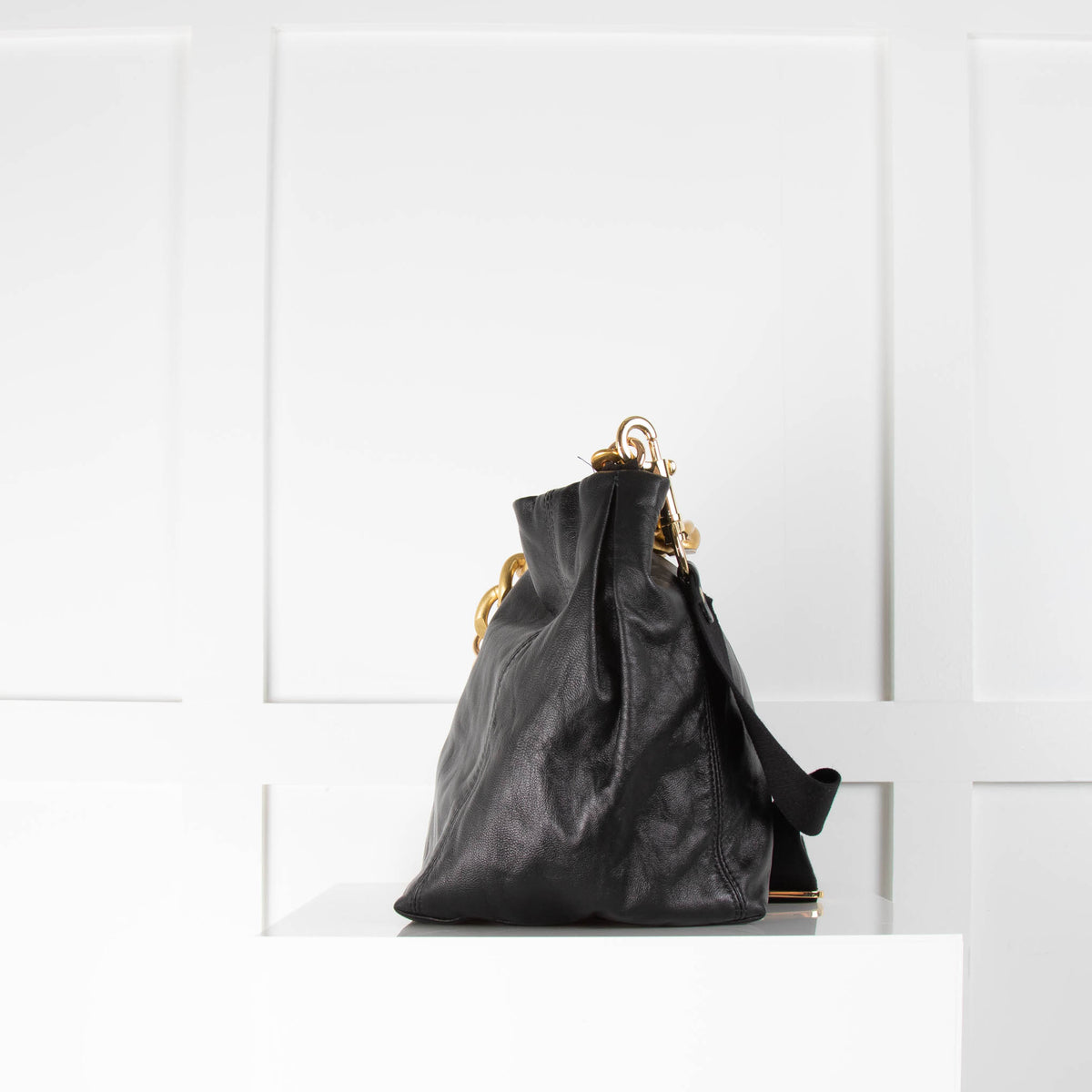 Hopeful London Black Crossbody Bag with Gold Chain