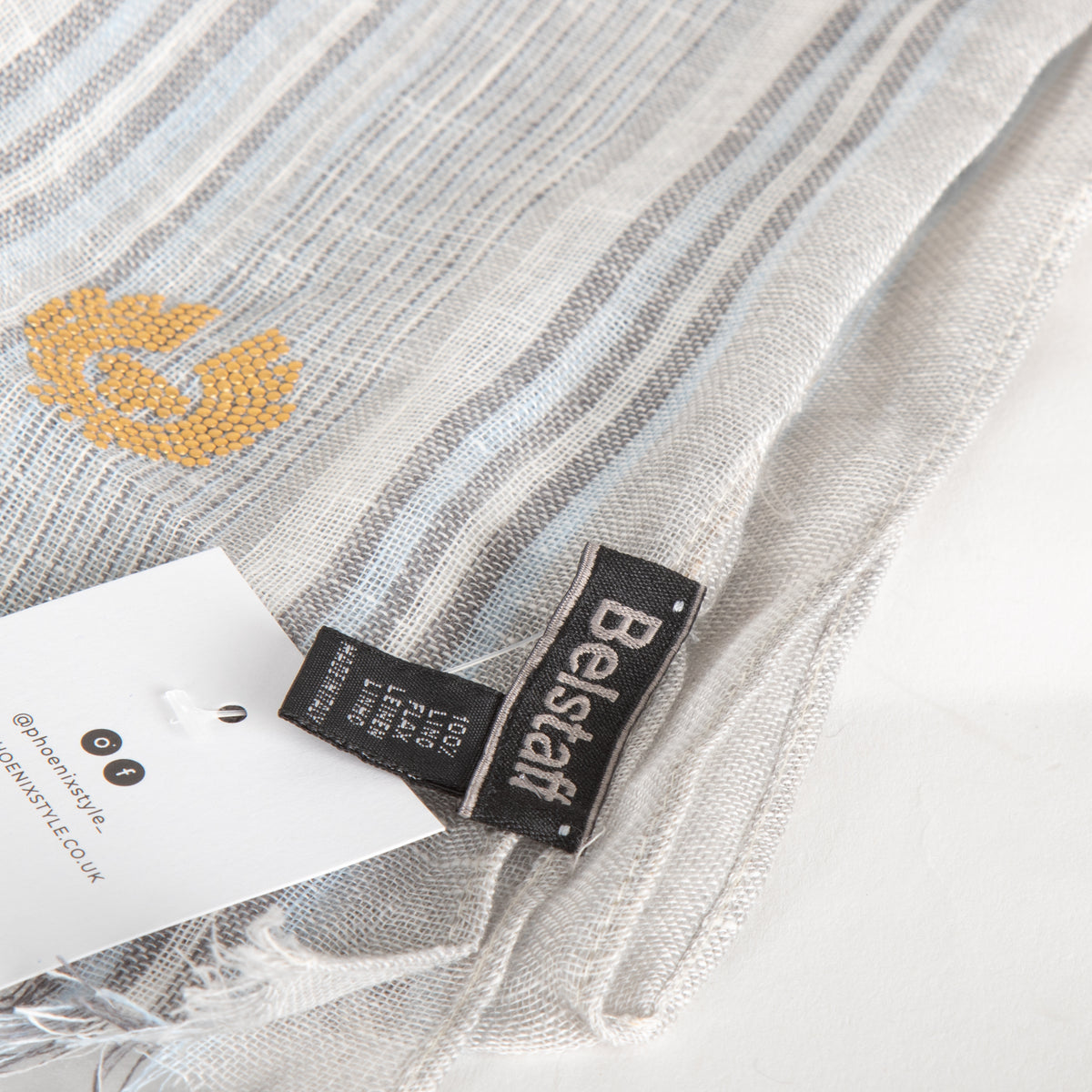 Belstaff Blue Toned Stripe Scarf