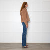 Marella Camel Jacket With Detachable Fur Collar