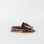 Holland & Cooper Chocolate Brown Monogram Slides