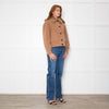 Marella Camel Jacket With Detachable Fur Collar