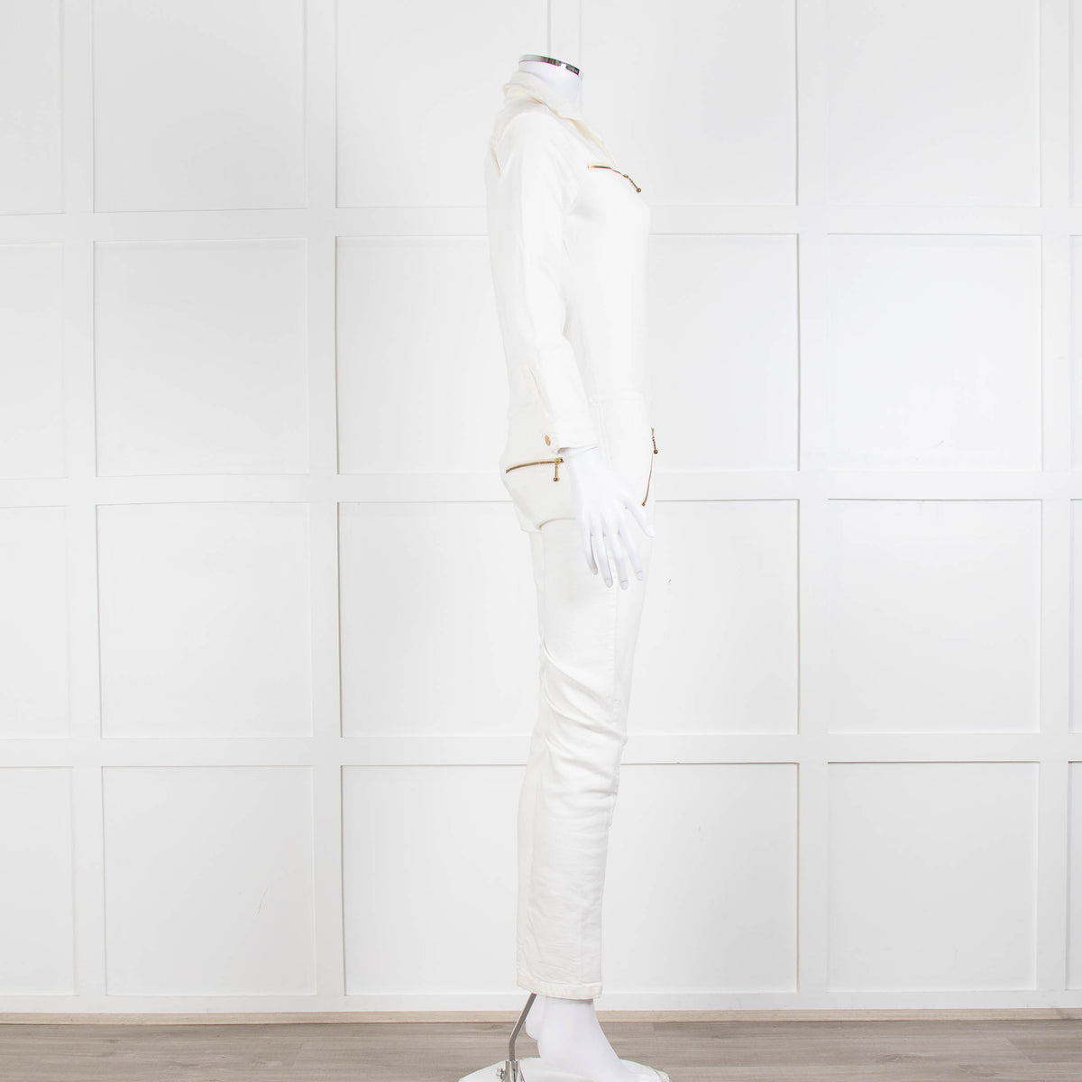 Ida Cream Denim Long Sleeve Jumpsuit