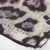 Valentino Sheer Grey and Purple Animal Print Scarf