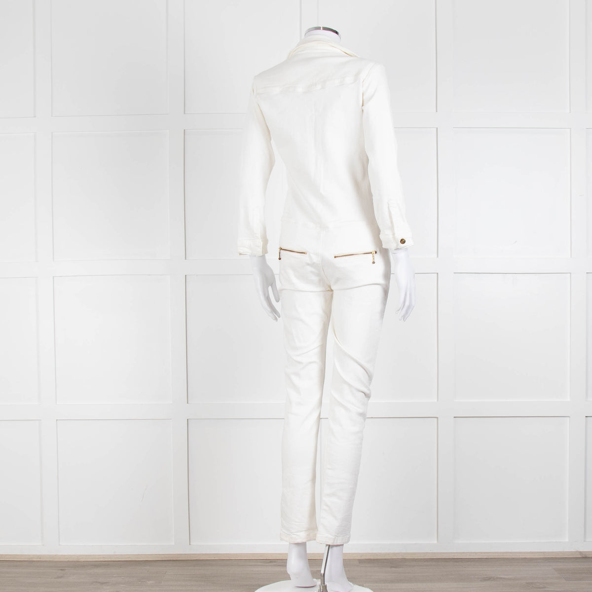 Ida Cream Denim Long Sleeve Jumpsuit