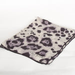 Valentino Sheer Grey and Purple Animal Print Scarf