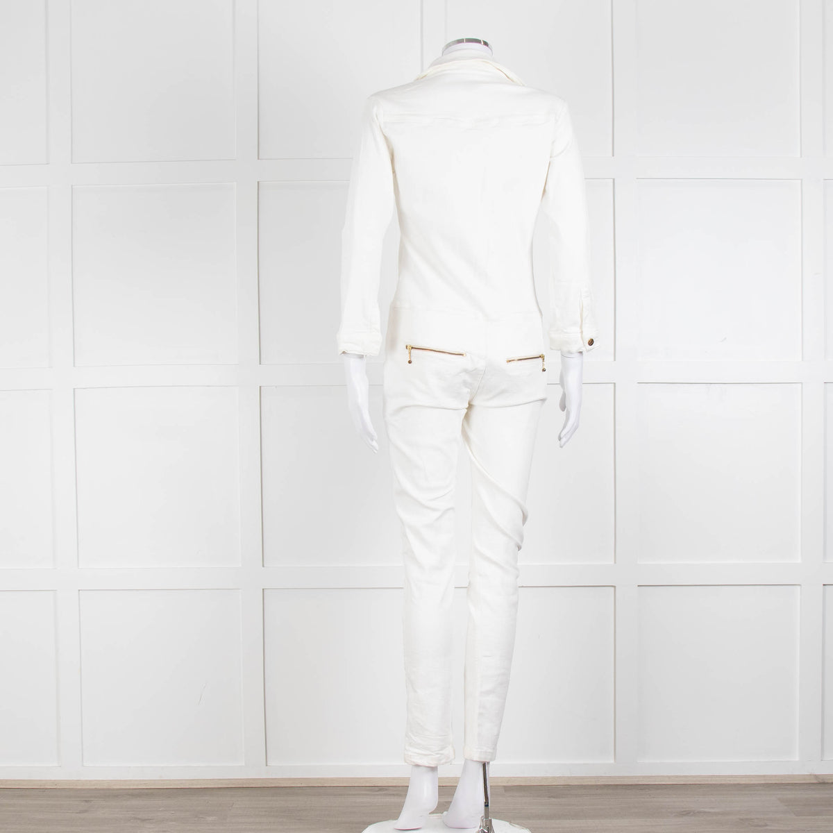 Ida Cream Denim Long Sleeve Jumpsuit