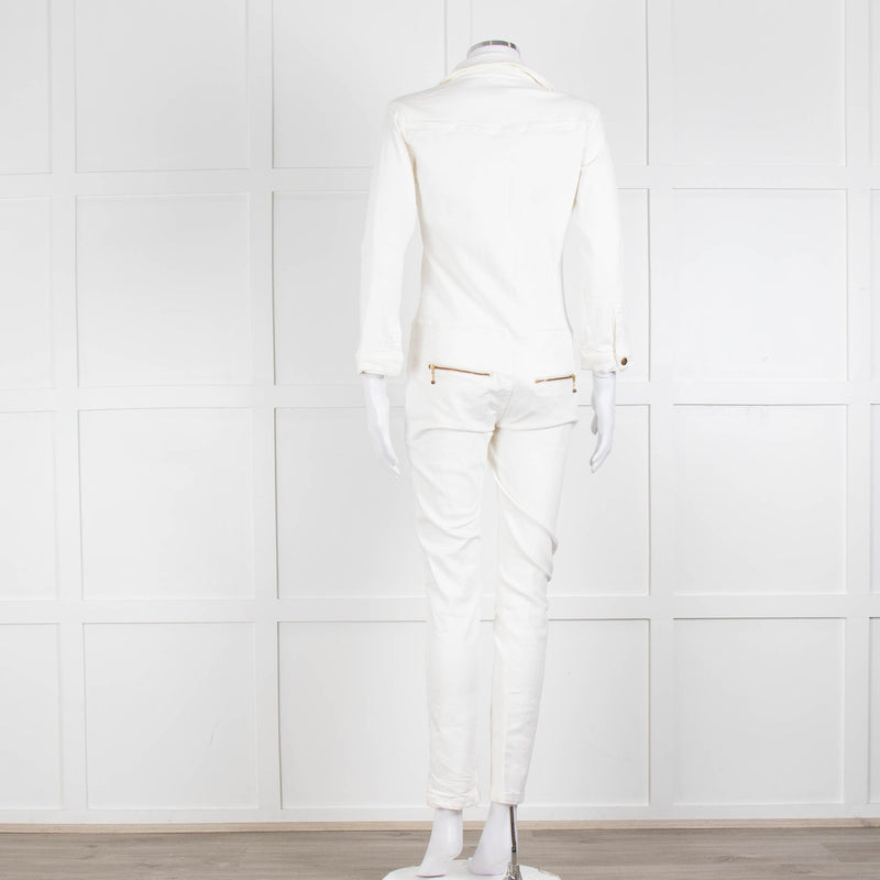 Ida Cream Denim Long Sleeve Jumpsuit – Phoenix Style