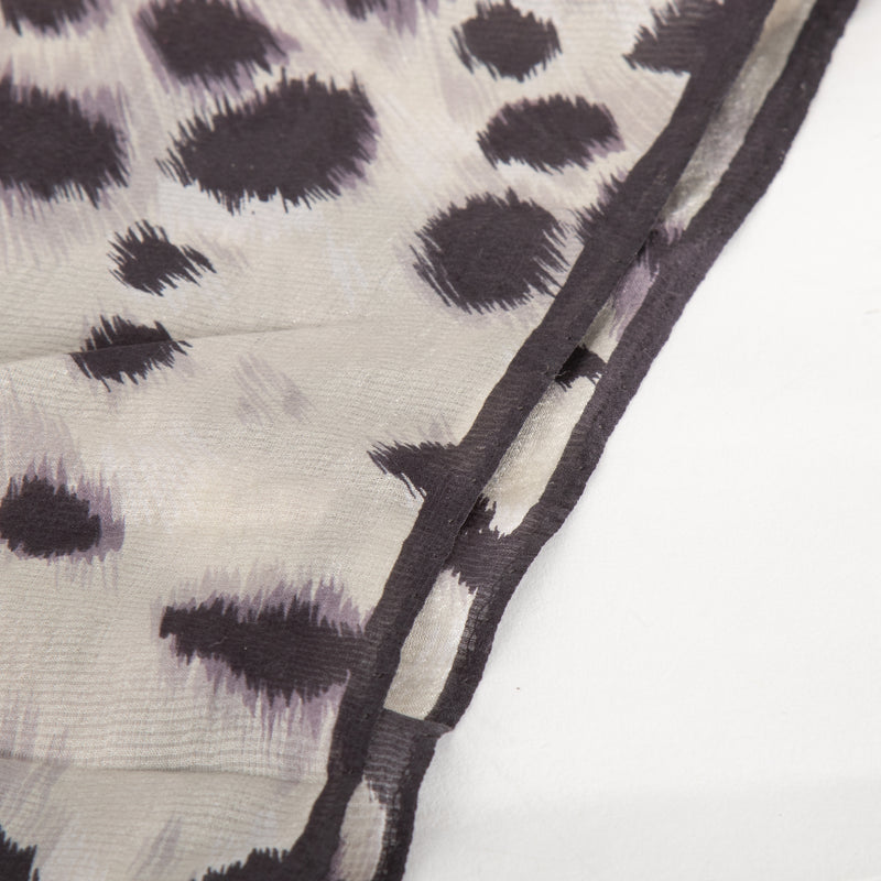 Valentino Sheer Grey and Purple Animal Print Scarf