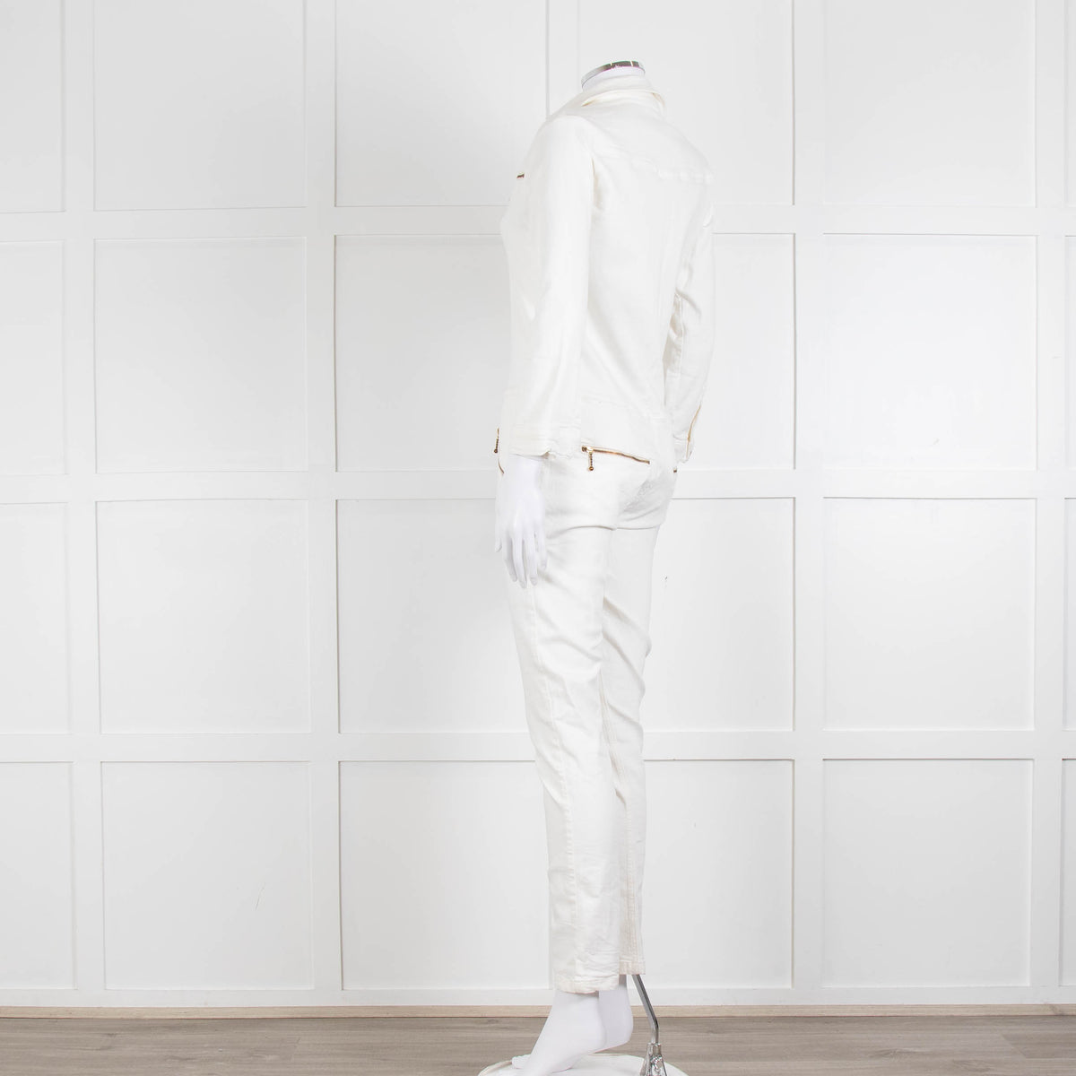 Ida Cream Denim Long Sleeve Jumpsuit