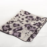 Valentino Sheer Grey and Purple Animal Print Scarf