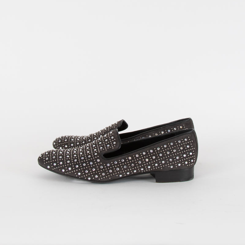 Church's Black Suede Crystal Classic Slipper